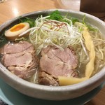 布施 細見商店 - さんま煮干し冷やしラーメン（大盛）（￥900）
