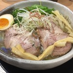 布施 細見商店 - サンマ冷やし塩ラーメン（大盛）（￥900）