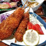 Kamameshi Uomasa - 「串カツ定食ランチ」のメイン