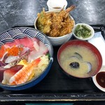 さかな屋食堂ウロコジュウ - 上海鮮丼&ミニ天丼  1800円 