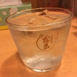 博多 くまちゃんらぁめん - 焼酎ロック（黒霧）