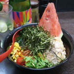 旨辛タンメン 荒木屋 - 旨辛冷やし中華950円、チャーシュー100円