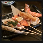 産直鮮魚と日本酒 Uo魚 - 魚串焼き5種盛り 880円