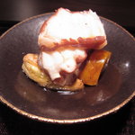 本濱 - 愛媛の地蛸　焼き茄子とパプリカ、トマト