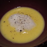 本濱 - トウモロコシのすり流し　ハマグリのムース２