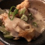 裏恵比寿　自然生村 - べっぴんコースの先付け  鶏肉の竜田揚げのとろろかけかな？