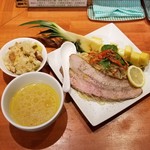 麺屋 六感堂 - 冷製パイナップルつけ蕎麦＋トロピカル飯（限定チャコ飯）