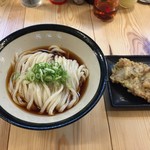 うどんや 大門 - 180803ぶっかけ中550円冷、とり天150円