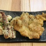 とり天(150円)
          げそ天(120円)