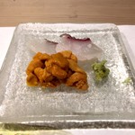 うを徳 - 明石 鯛 + 利尻 雲丹