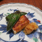 傳 - 焼物：鰻 大根おろし ロケットピーマン2