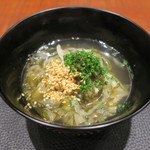 傳 - 煮物：豚 キャベツ 酢茎スープ2