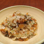 傳 - 食事：揚げ穴子ご飯 お新香 味噌汁2