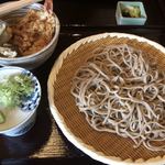 そば処 御嶽 - ざる蕎麦と海老入りミニ天丼