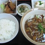 とり雅 - カレーうどん定食　チキンカツ付き