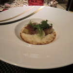 ラトリエ ドゥ ジョエル・ロブション - 鴨のフォアグラのプランシャ焼き　パルメザンのリゾットと共に