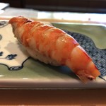 一心鮨 光洋 - 味噌の味が染みわたった車海老の漬け。味わい深い。