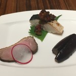 香膳 - 前菜3種盛り(お通し)
