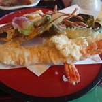 そば処幸山 - 天ぷら盛りの裏側、海老が2本