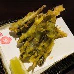 手打ち蕎麦　みたに - 小鮎の天ぷら。