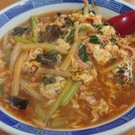 ラーメン SunQ - 冬季限定？夏だけど酸辣湯麺！＆半チャンセット