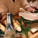 たきや - どどんと松茸。これでも出始めでまだ小ぶりだそう。