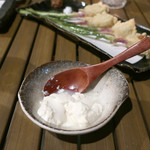 恵比寿 箸庵 - テラスで作る温豆腐