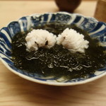 緒方 - 鱧、岩もずく、酢醤油・山椒香味油