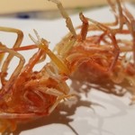 にい留 - (03)車海老の頭×2
      産卵期は初夏～初秋、旬は初夏～初秋。
      天然の車海老は獲ったことがないのでエピソードはゼロ(笑)
      脚がパリッとして思わず目を見開いてしまう！
      にい留さんに戻ってきた喜びを感じます