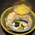 おおたに - 香の物：きゅうりのぬか漬け　柚子大根　長芋の梅漬け　水茄子浅漬け　そうめん南瓜浅漬け。　　　　　2018.08.24