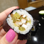 菊水鮓 - たくわん、穴子、しその海苔巻
