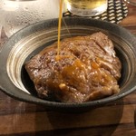 SATOブリアン - お肉の下には「松茸」、上には「つまんでご卵（糸島）が・・