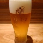 魚み亭 - グラスの生ビール