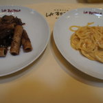 ラ・ベットラ・ダ・オチアイ ナゴヤ - 牛ホホ肉赤ワイン煮（？）のリガトーニと生うにのスパゲッティ