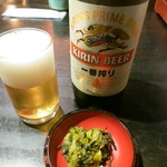 麺司 長岡屋 - 瓶ビール（キリン一番搾り）