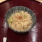 内神田 うてな - 網海老と枝豆の土鍋ご飯