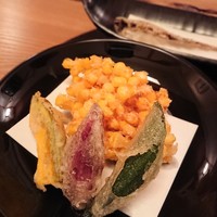 味心 すず木 - 玉蜀黍と夏野菜の天ぷら（ゴールドラッシュ）