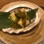 魯忍 - 鮑とアボカドの天ぷら 肝醤油