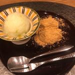 魯忍 - 自家製黒糖わらび餅、自家製青梅シャーベット