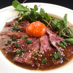 A5 Japanese black beef carpaccio with egg yolk