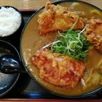 うどん居酒屋 江戸堀 - 見た事のないボリューム！鶏天カレーうどん税込み930円