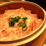 かわず - 8/20　大和ポークと野菜のせいろ蒸し（ゴマダレ付）