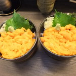 札幌市場めし　まるさん亭 - 利尻産エゾばふん、塩水のうに丼　二つ【　２０１１年８月　】20