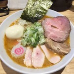 ふる川 - 海老白湯らーめん 大盛   全部のせ