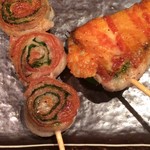 Teppankushiyaki Arashi - しそ豚巻とピーマンチーズ豚巻　どちらも美味しい！！