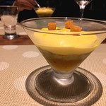 酒の宿 玉城屋 - 甘エビと雪下人参のムース　ふきのとう