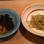 銀座 あさみ - おつけものとくらげ・きゅうりの和え物