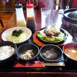 ジンギスカン霧島 - ☆夏限定☆ｺﾞｰﾔ＆鬼おろしﾊﾝﾊﾞｰｸﾞ定食