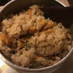 Takasago - ウニ釜飯 がっつき過ぎて、写真撮る前にかき混ぜてしまった… 苦笑