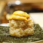 鮨 由う - 噴火湾の毛蟹、 相島産の幻の赤ウニ